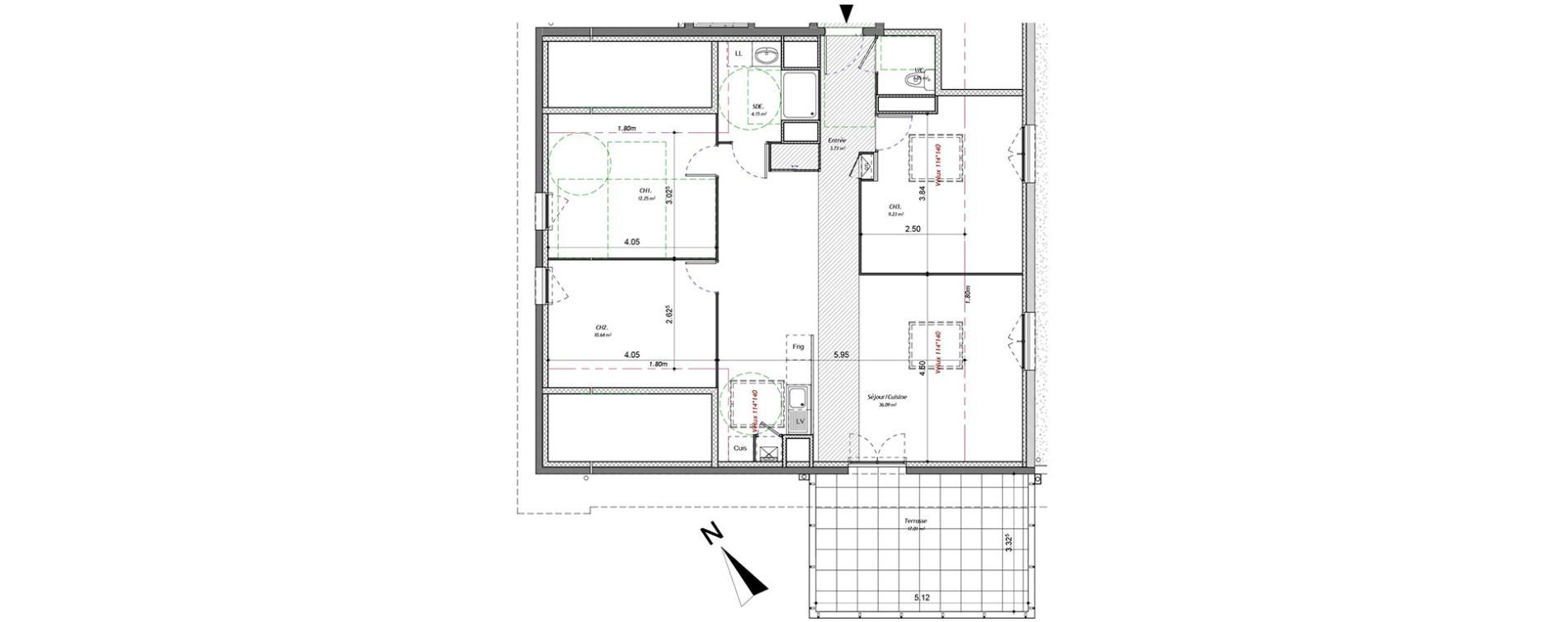 Appartement T4 de 78,04 m2 &agrave; Bonneville Centre