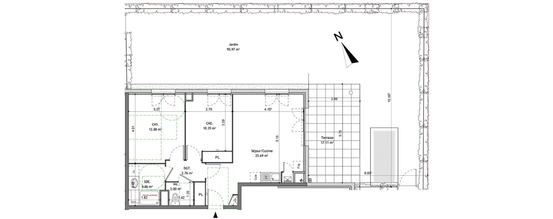 Appartement T3 de 58,54 m2 &agrave; Bonneville Centre