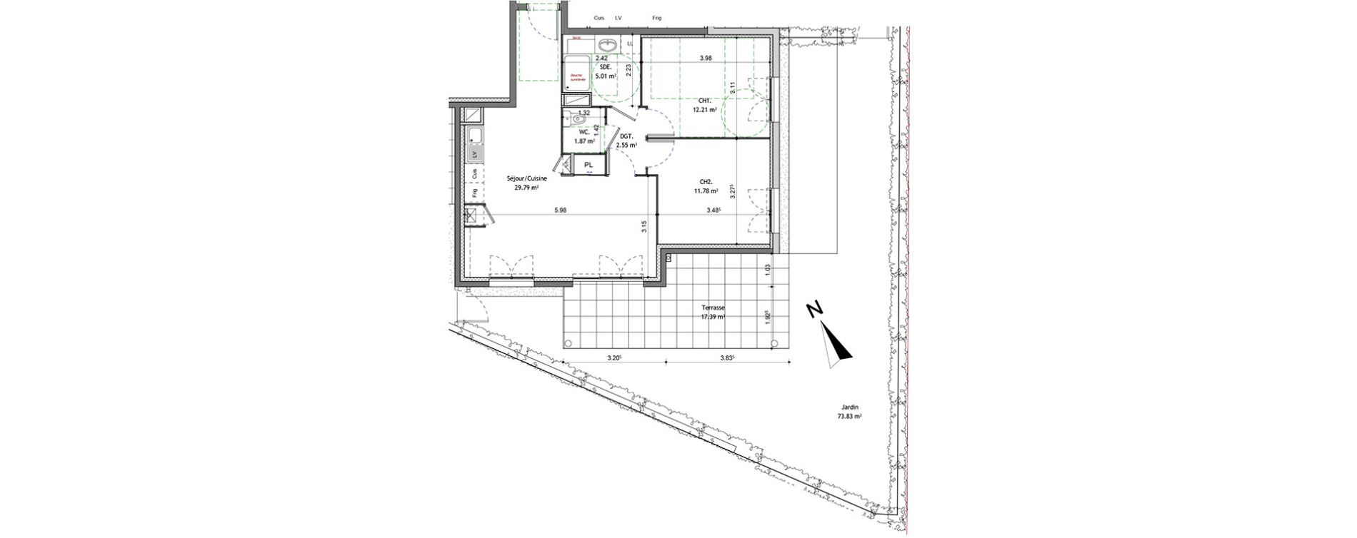 Appartement T3 de 63,21 m2 &agrave; Bonneville Centre