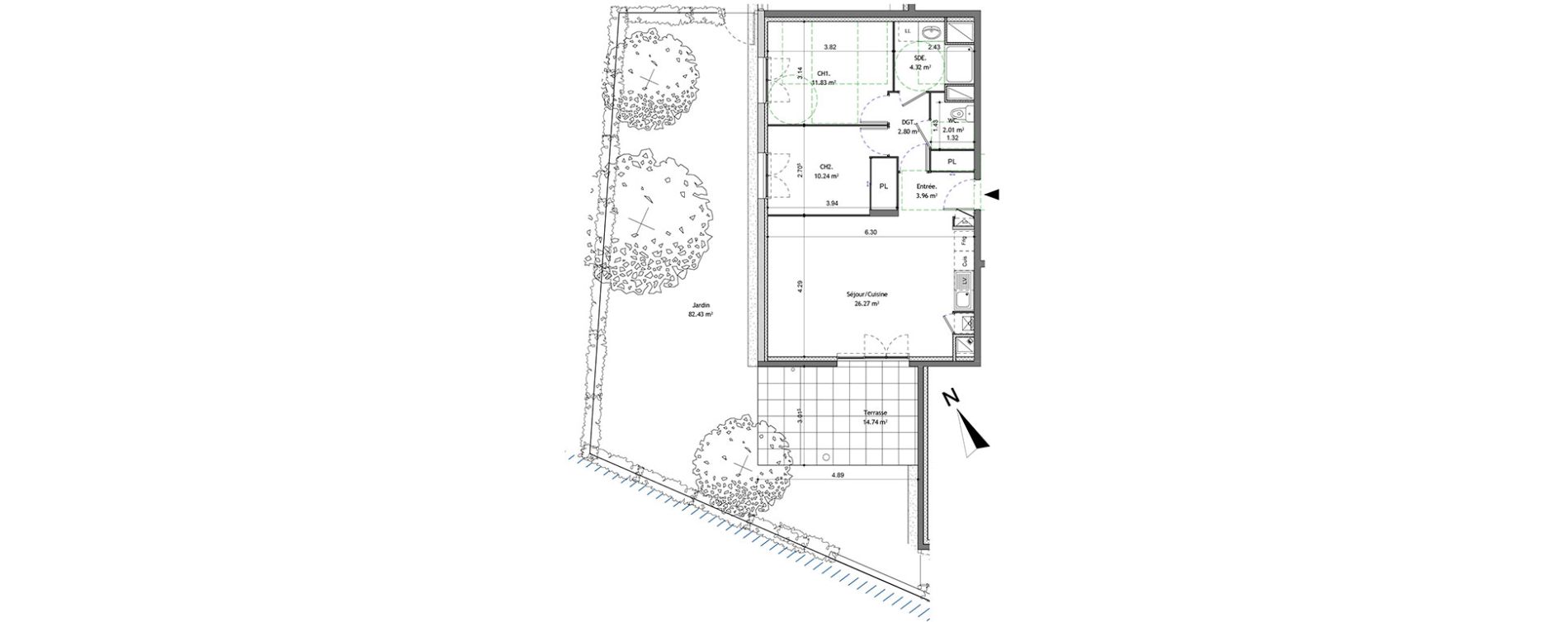 Appartement T3 de 61,43 m2 &agrave; Bonneville Centre