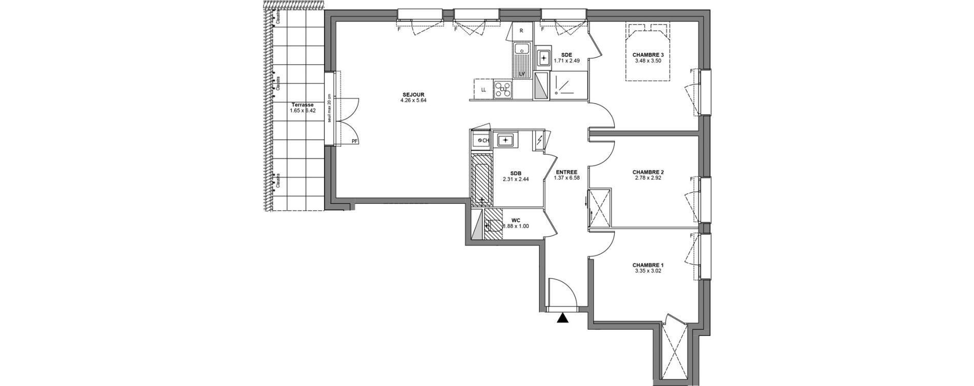 Appartement T4 de 84,99 m2 &agrave; Bons-En-Chablais Centre