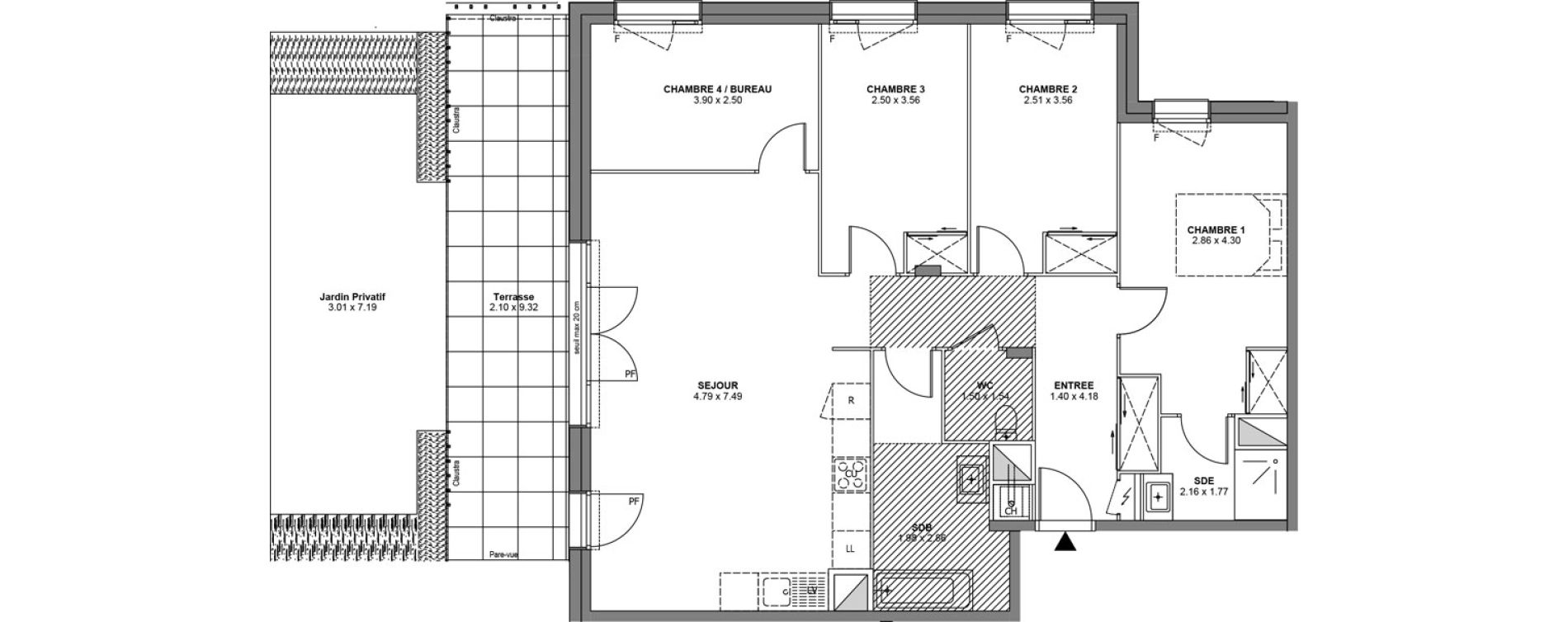 Appartement T5 de 102,28 m2 &agrave; Bons-En-Chablais Centre