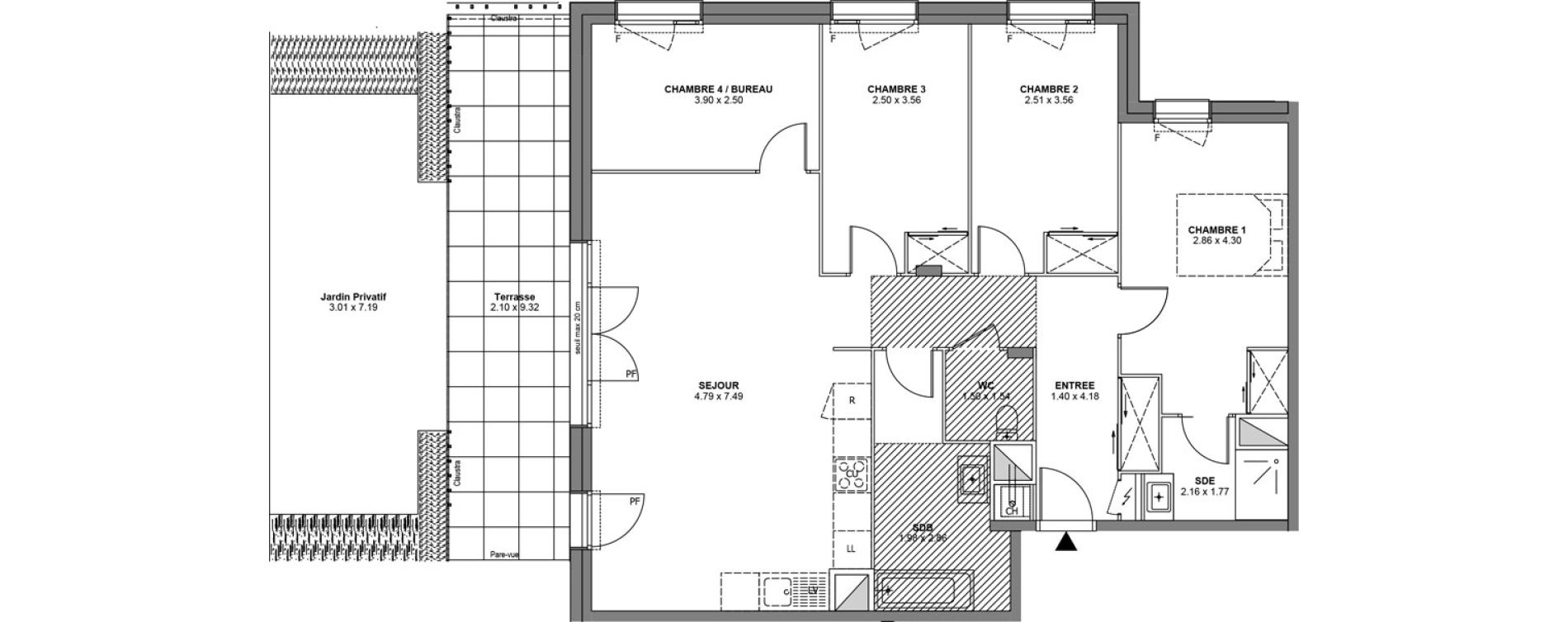 Appartement T5 de 102,28 m2 &agrave; Bons-En-Chablais Centre