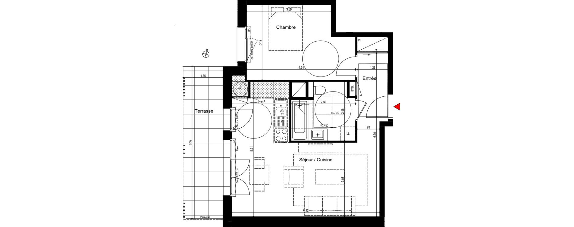 Appartement T2 de 48,49 m2 &agrave; Bons-En-Chablais Centre