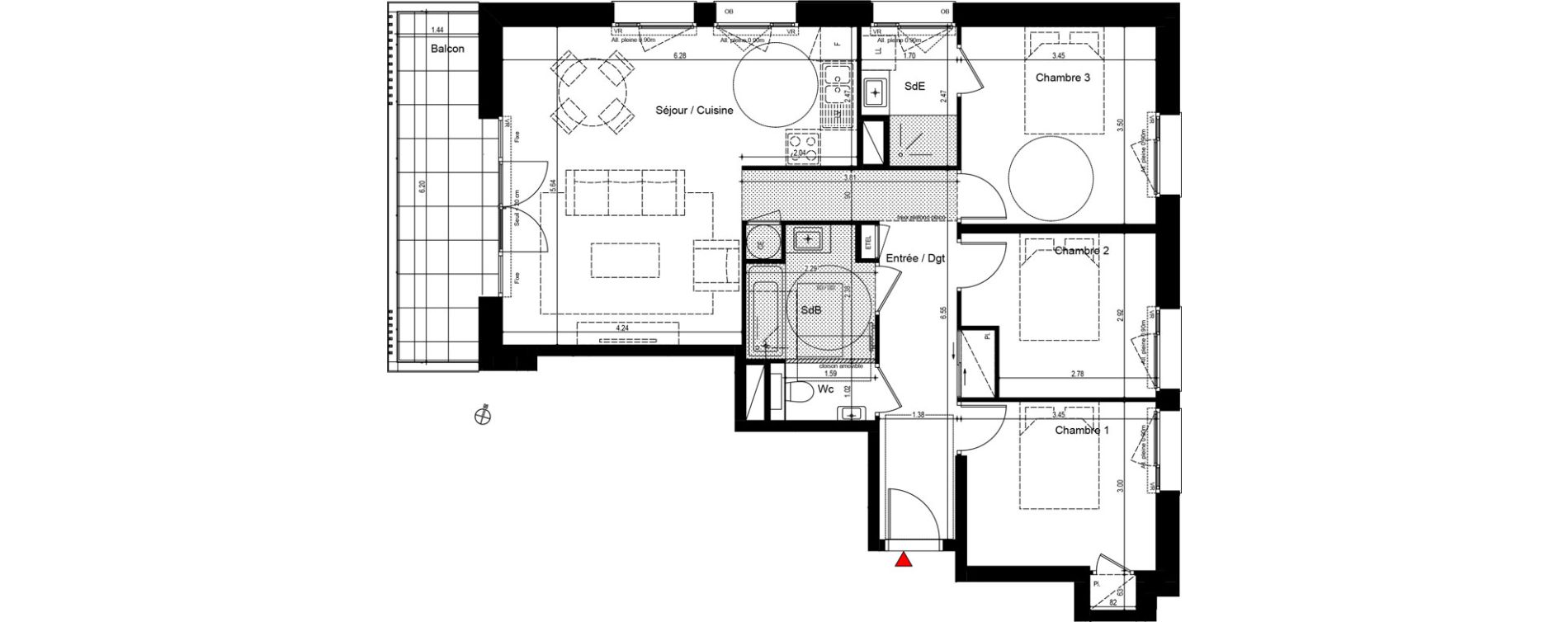 Appartement T4 de 83,04 m2 &agrave; Bons-En-Chablais Centre