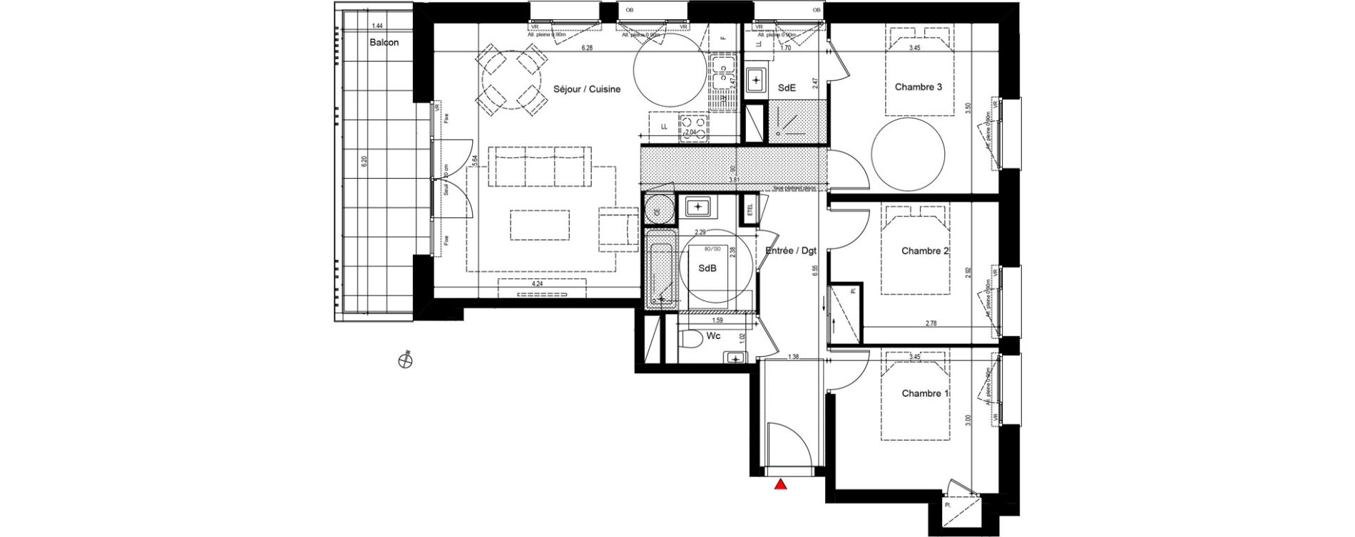 Appartement T4 de 83,04 m2 &agrave; Bons-En-Chablais Centre