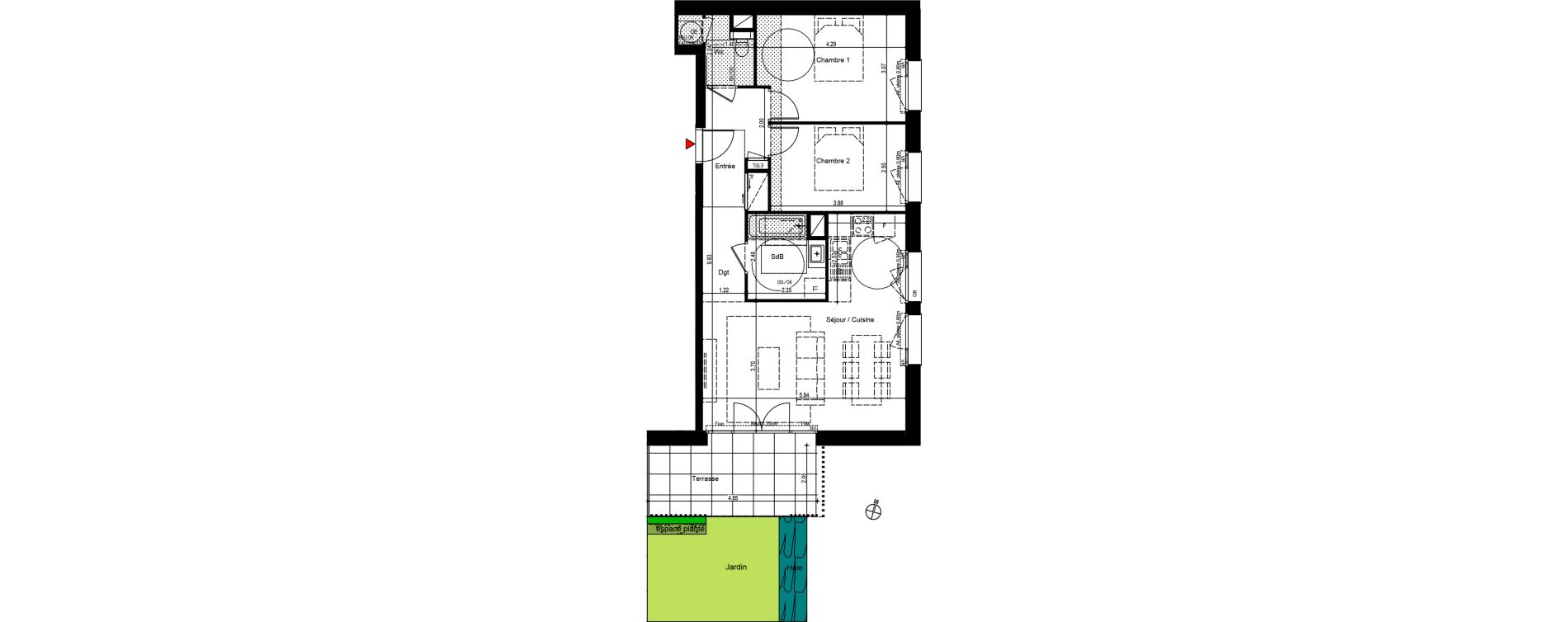 Appartement T3 de 67,20 m2 &agrave; Bons-En-Chablais Centre