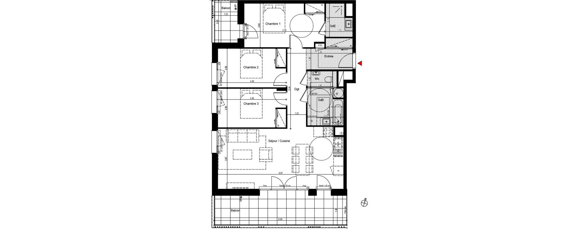 Appartement T4 de 88,59 m2 &agrave; Bons-En-Chablais Centre