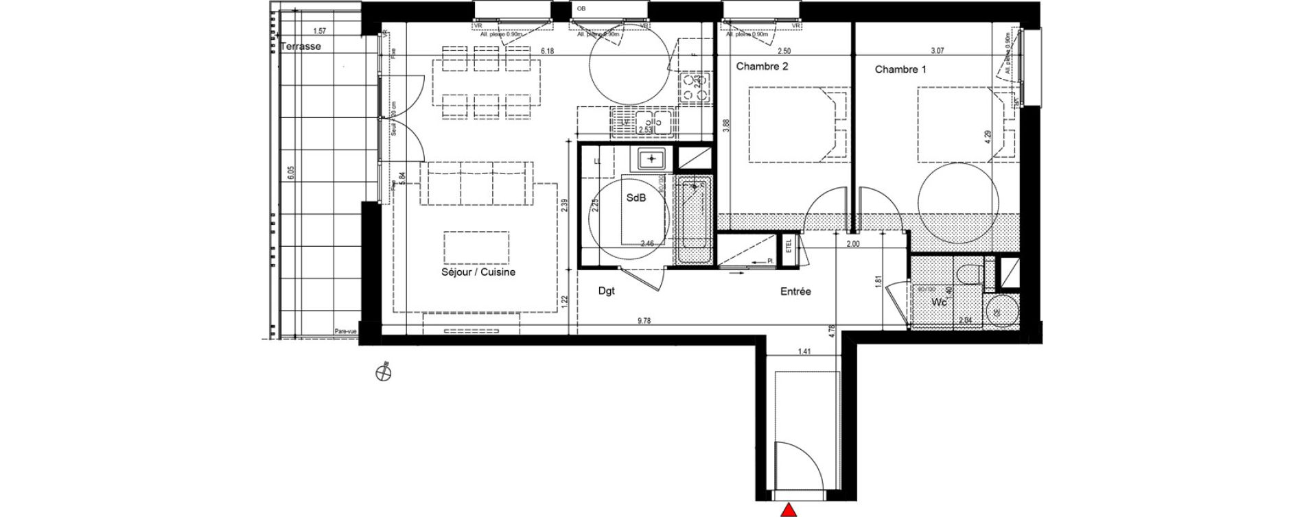 Appartement T3 de 70,38 m2 &agrave; Bons-En-Chablais Centre