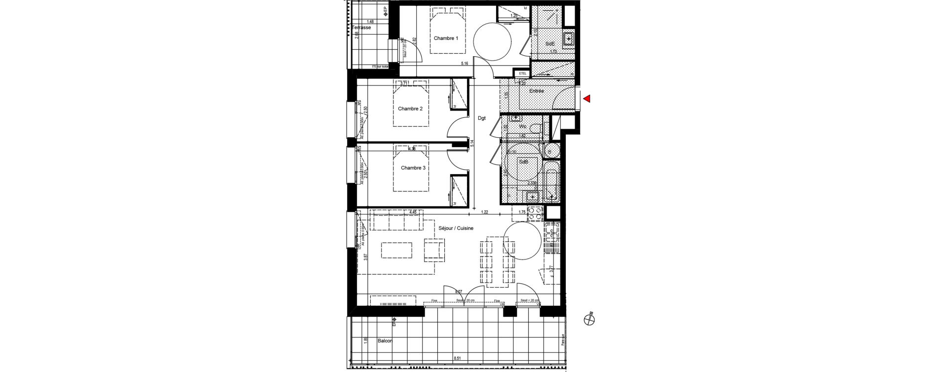 Appartement T4 de 88,58 m2 &agrave; Bons-En-Chablais Centre