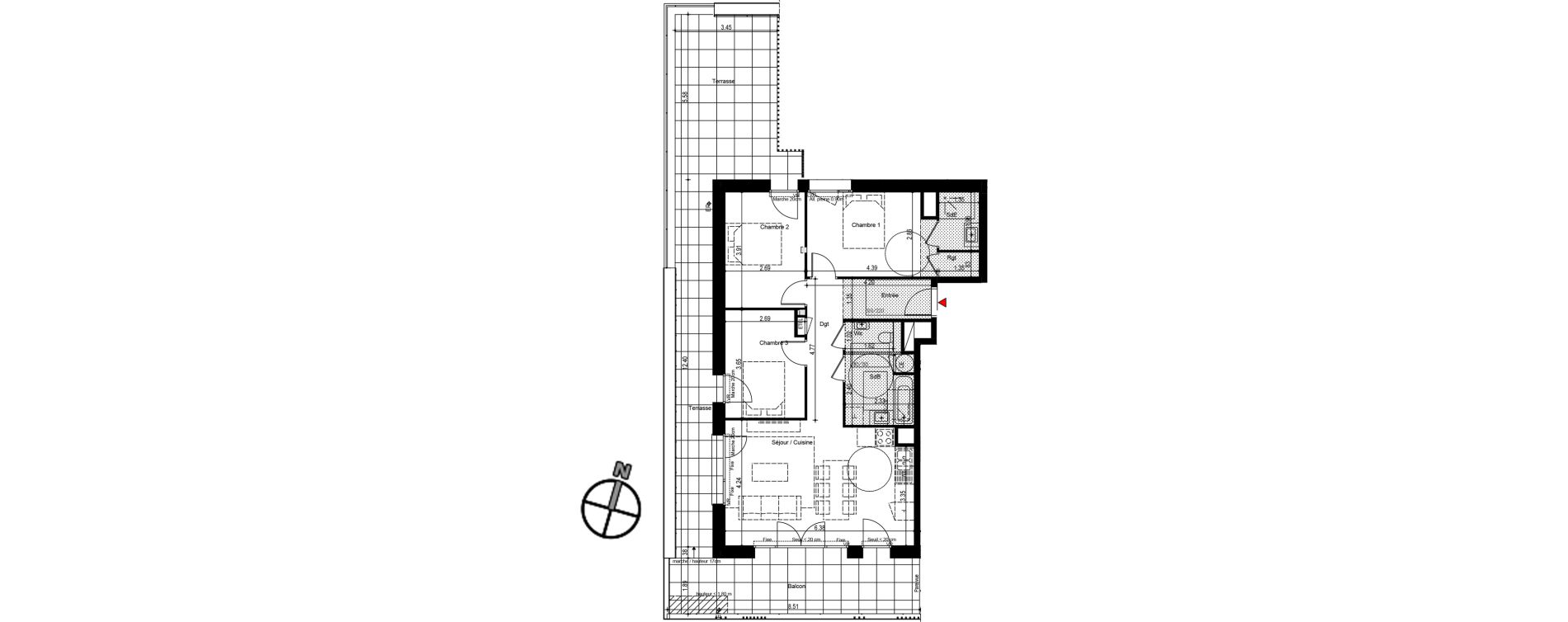 Appartement T4 de 78,86 m2 &agrave; Bons-En-Chablais Centre
