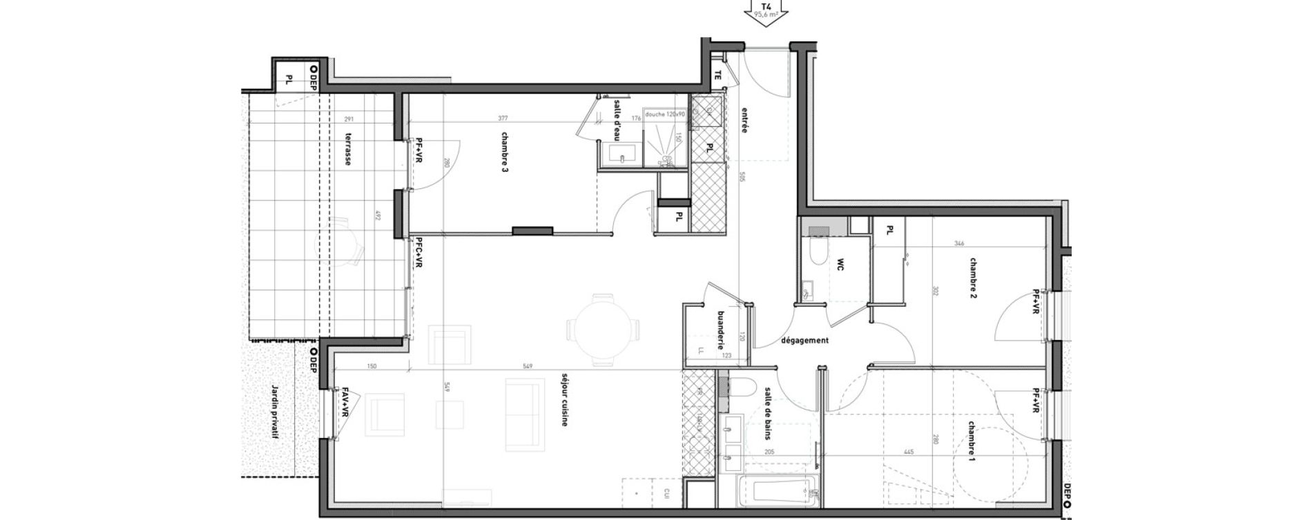Appartement T4 de 95,60 m2 &agrave; Bossey Centre