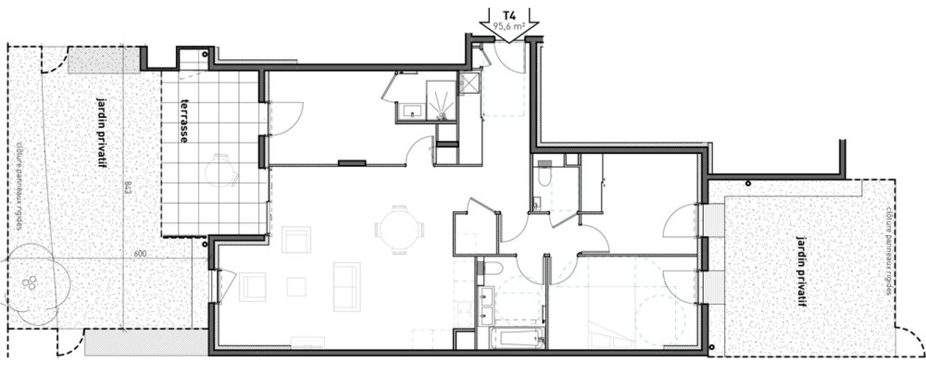 Appartement T4 de 95,60 m2 &agrave; Bossey Centre