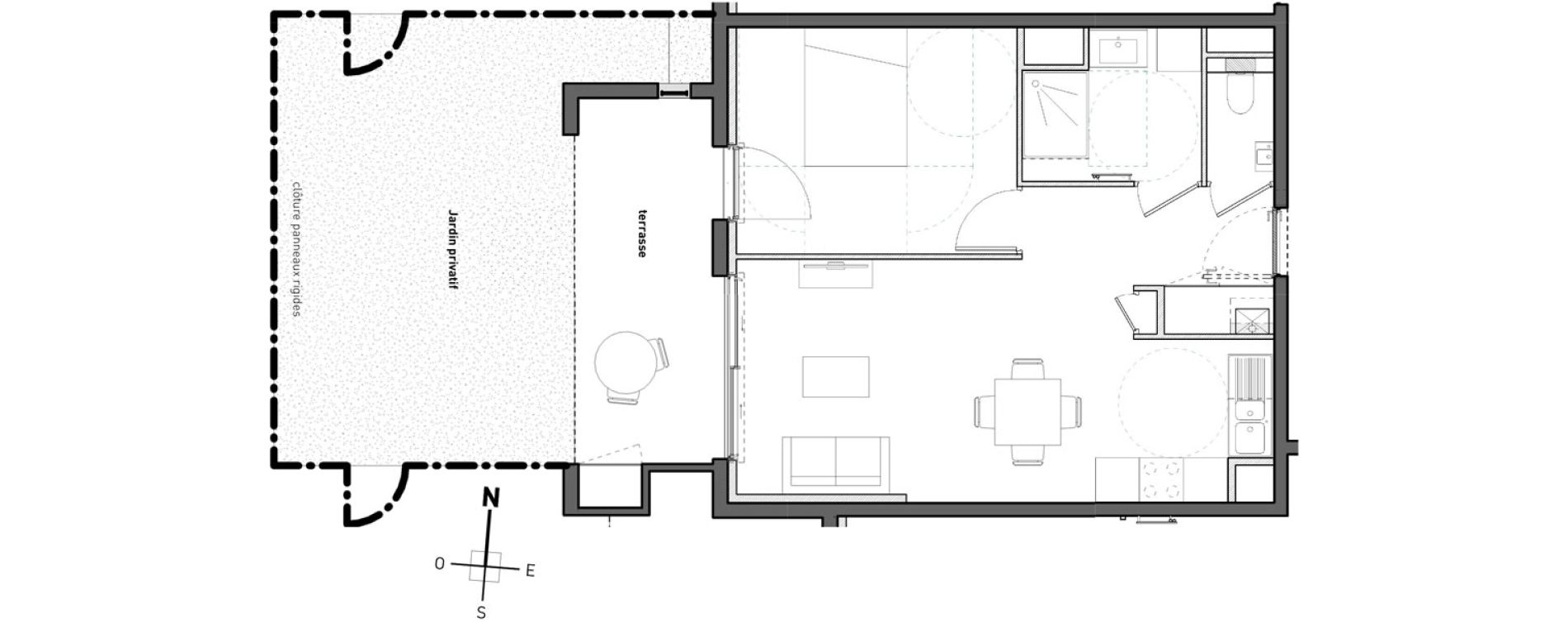 Appartement T2 de 44,80 m2 &agrave; Bossey Centre