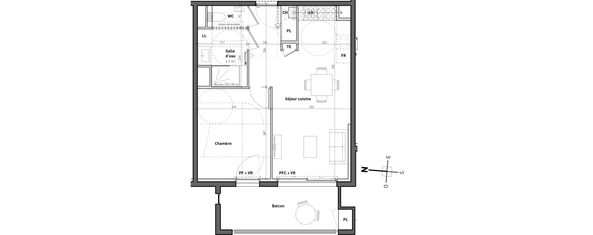 Appartement T2 de 44,80 m2 &agrave; Bossey Centre