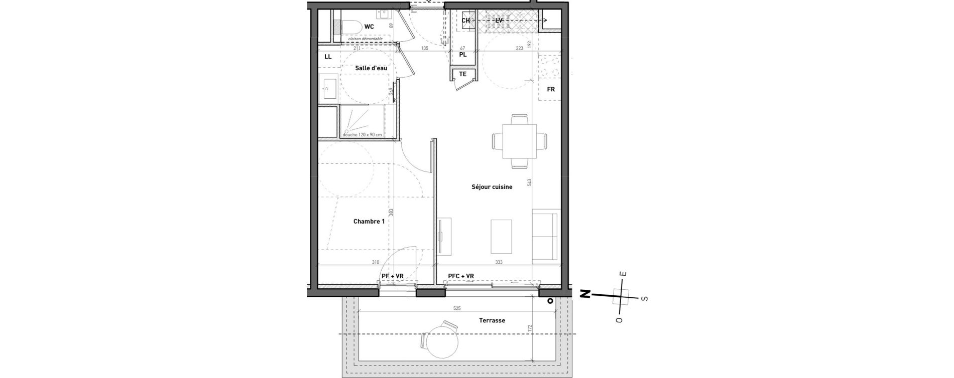 Appartement T2 de 45,10 m2 &agrave; Bossey Centre