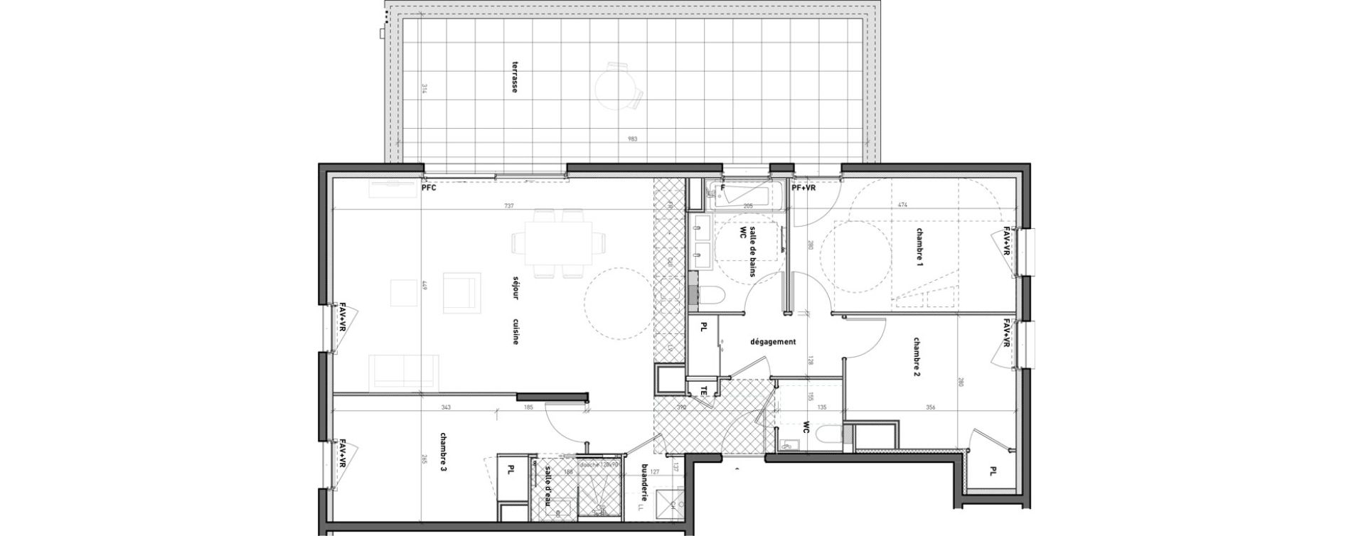 Appartement T4 de 88,60 m2 &agrave; Bossey Centre