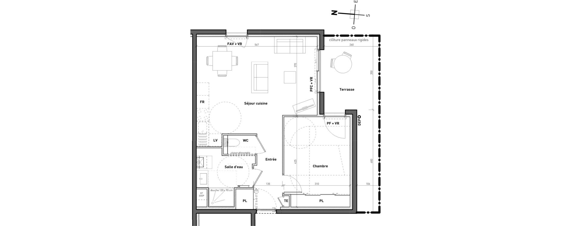 Appartement T2 de 50,40 m2 &agrave; Bossey Centre