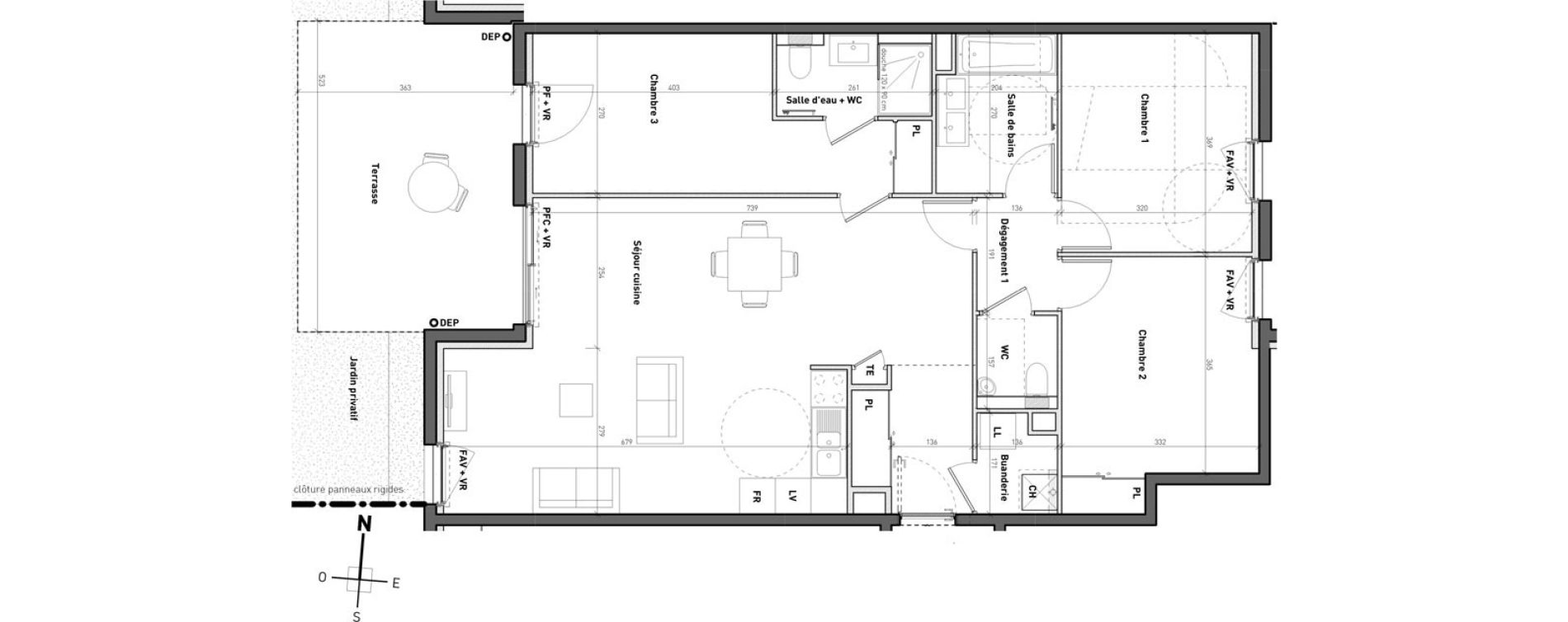 Appartement T4 de 96,90 m2 à Bossey Centre