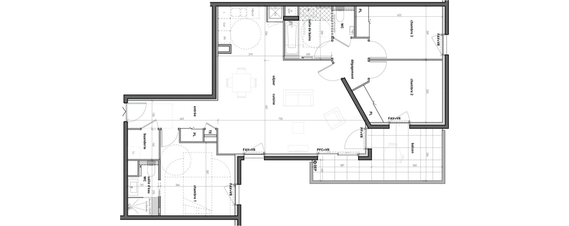 Appartement T4 de 95,40 m2 à Bossey Centre