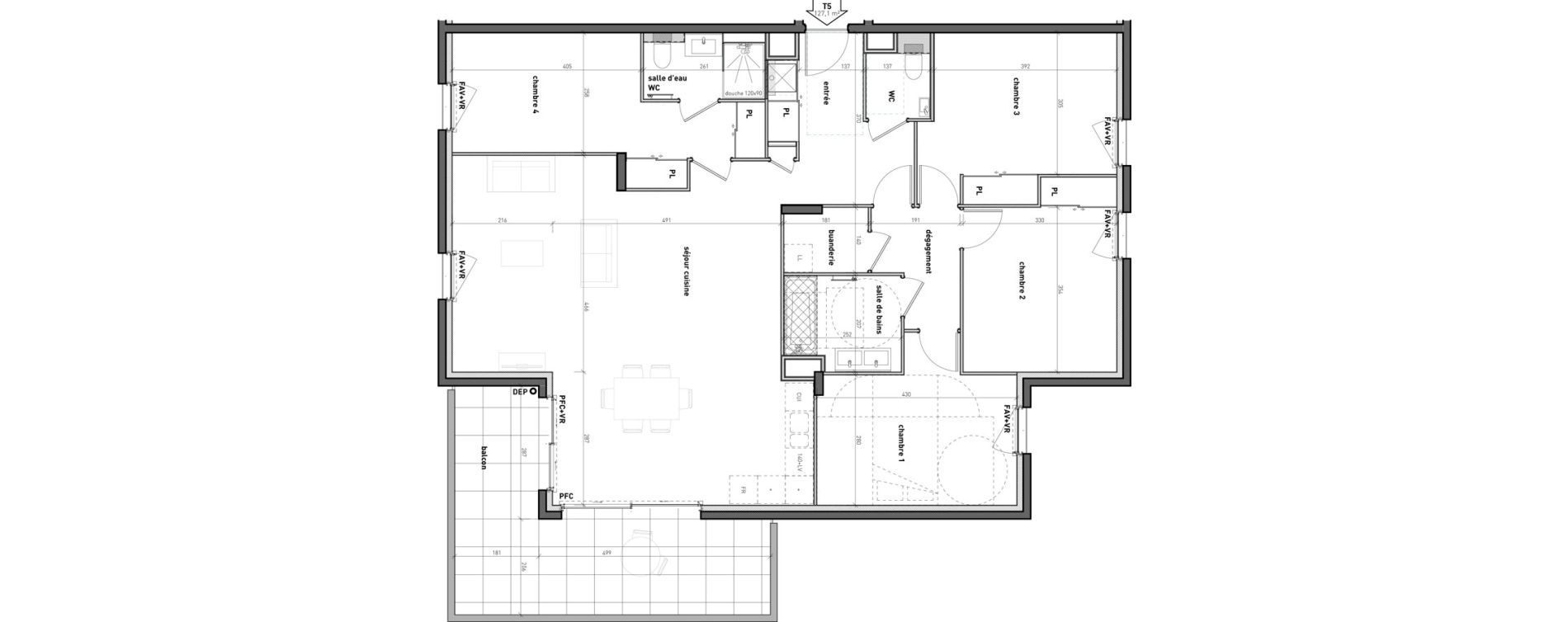 Appartement T5 de 127,10 m2 &agrave; Bossey Centre