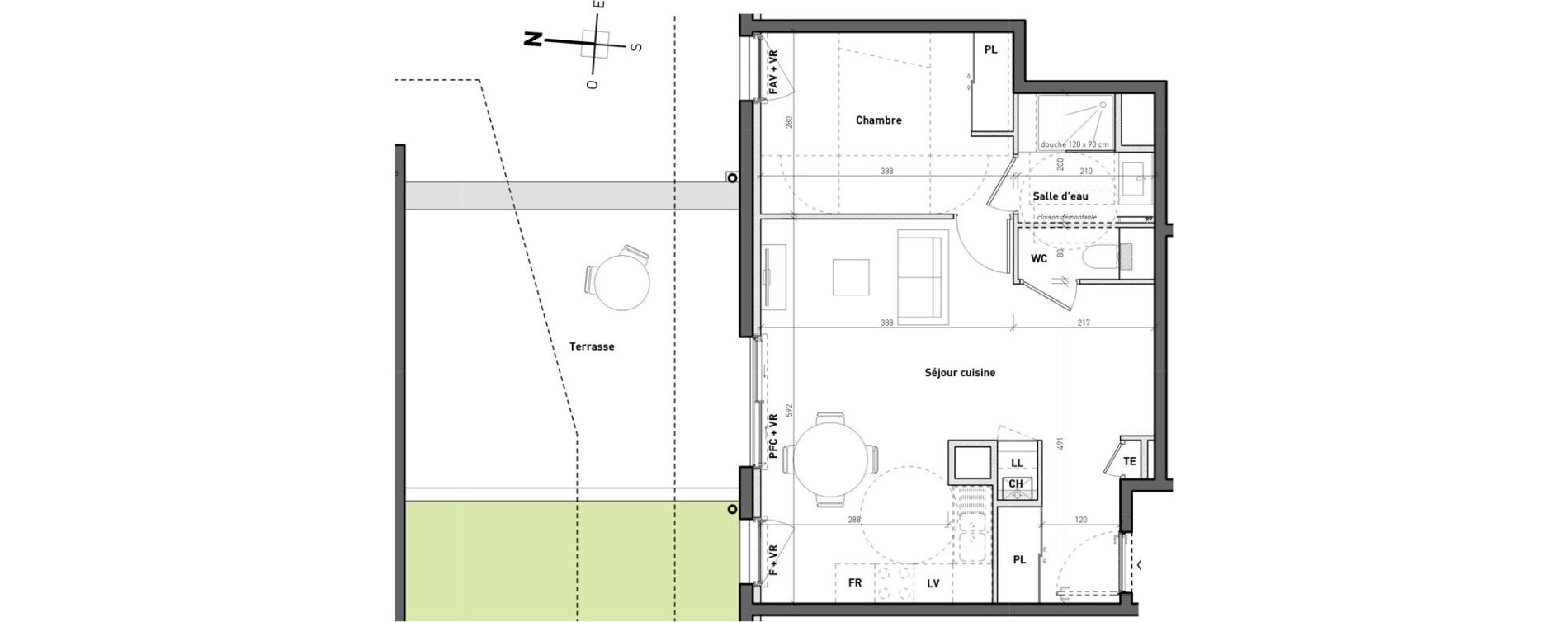 Appartement T2 de 47,20 m2 &agrave; Bossey Centre
