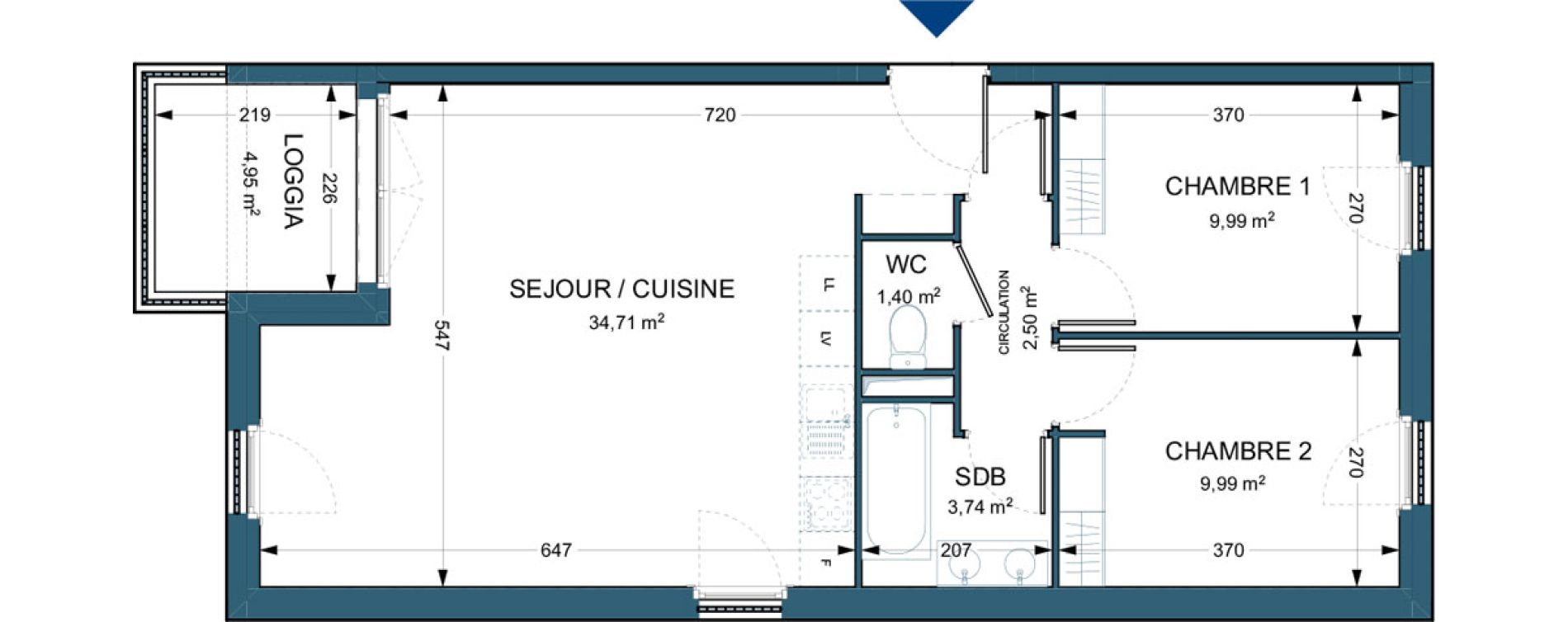 Appartement T3 de 62,33 m2 &agrave; Brenthonne Centre