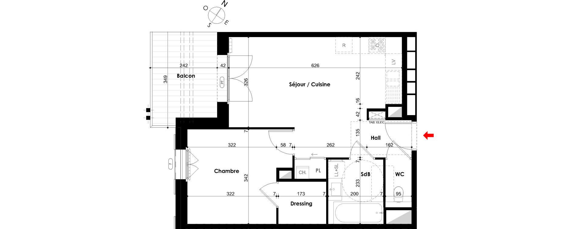 Appartement T2 de 45,95 m2 &agrave; Chamonix-Mont-Blanc Centre