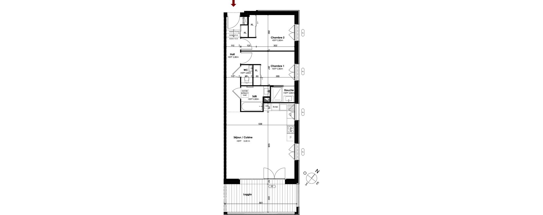 Appartement T3 de 66,86 m2 &agrave; Chamonix-Mont-Blanc Centre