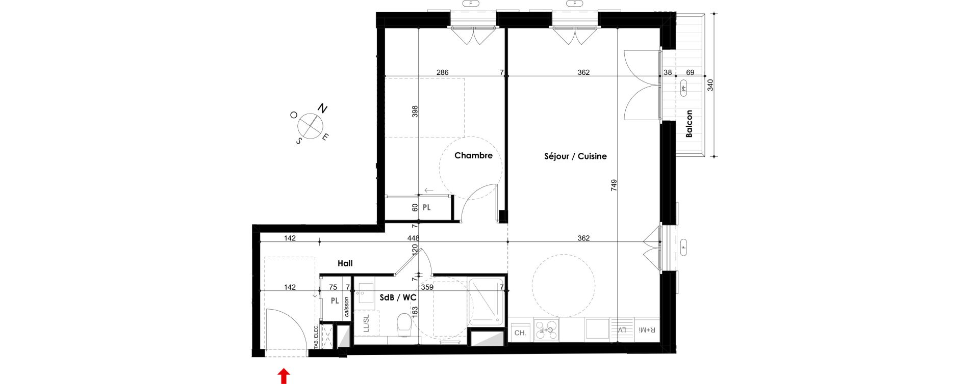 Appartement T2 de 55,24 m2 &agrave; Chamonix-Mont-Blanc Centre