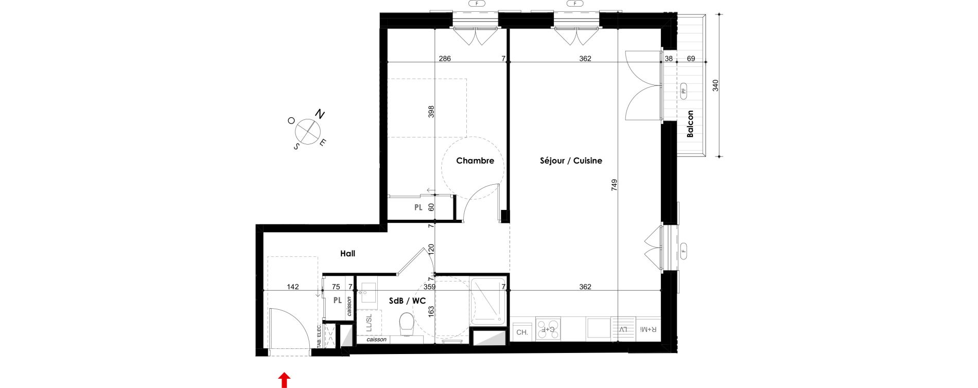 Appartement T2 de 55,24 m2 &agrave; Chamonix-Mont-Blanc Centre
