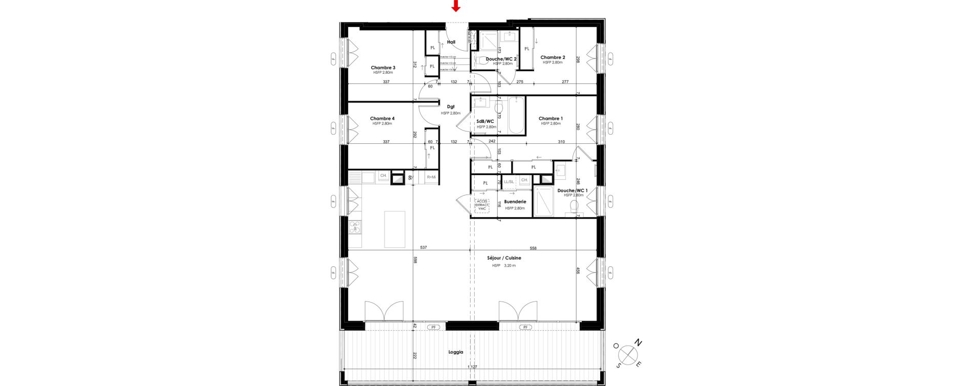 Appartement T5 de 135,35 m2 &agrave; Chamonix-Mont-Blanc Centre