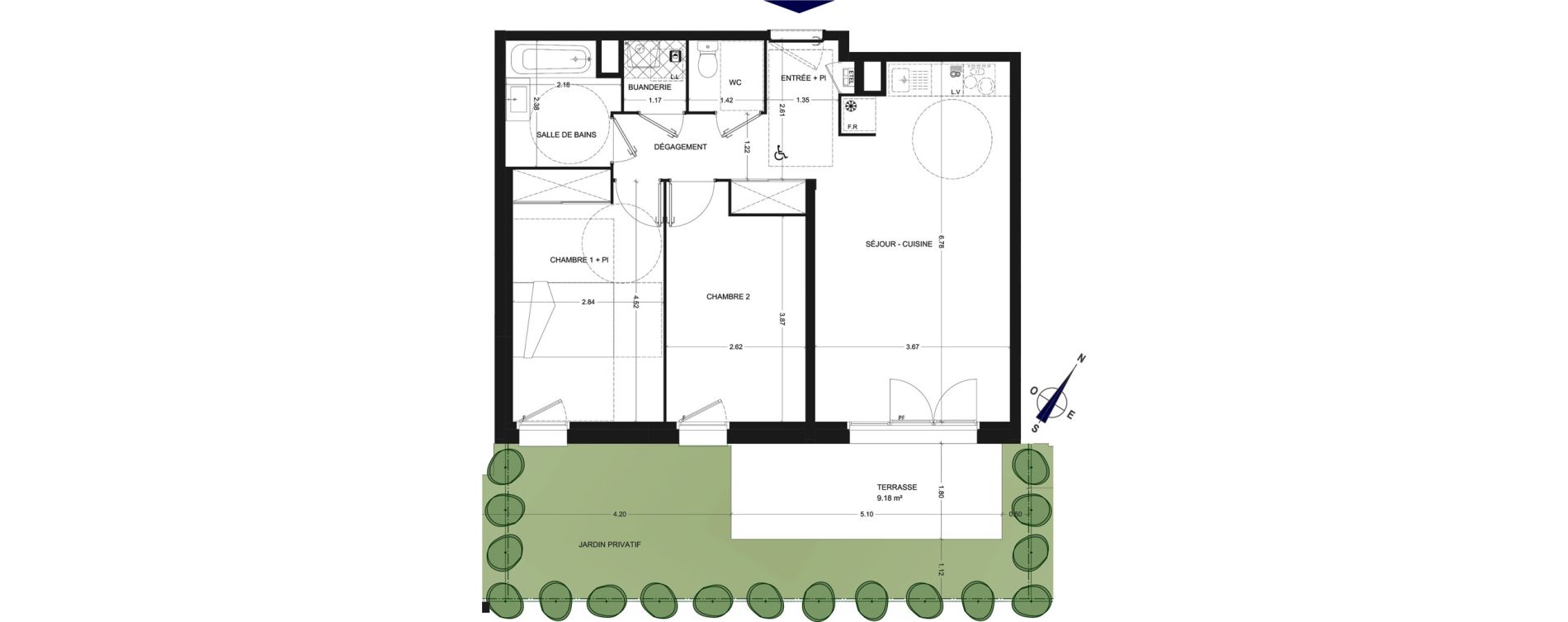 Appartement T3 de 63,31 m2 &agrave; Charvonnex Centre