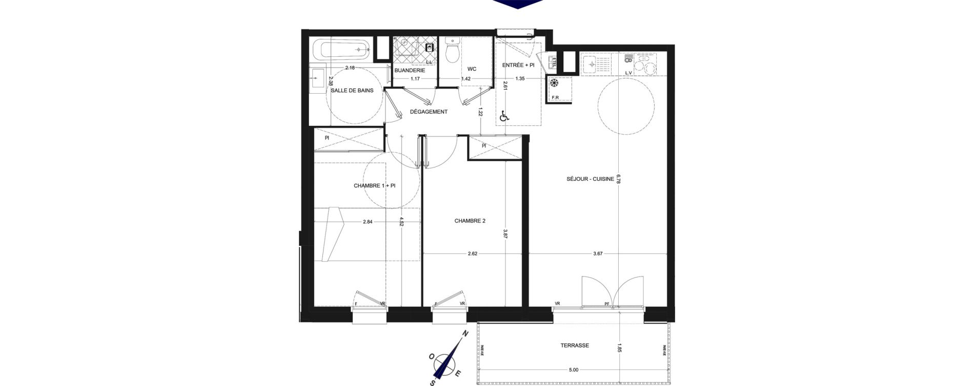 Appartement T3 de 63,31 m2 &agrave; Charvonnex Centre