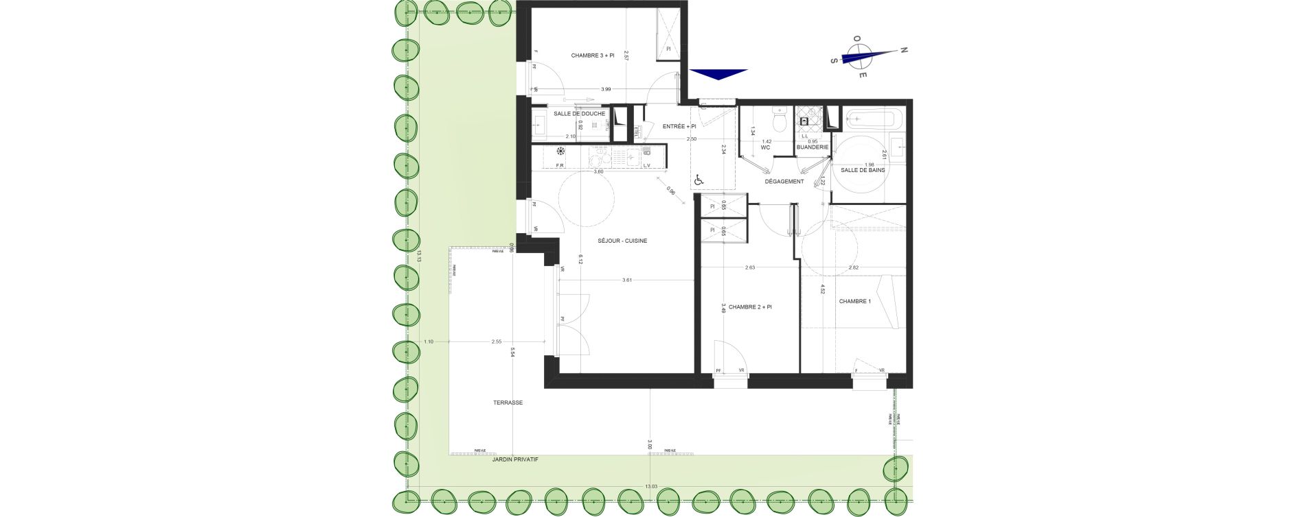 Appartement T4 de 75,89 m2 &agrave; Charvonnex Centre
