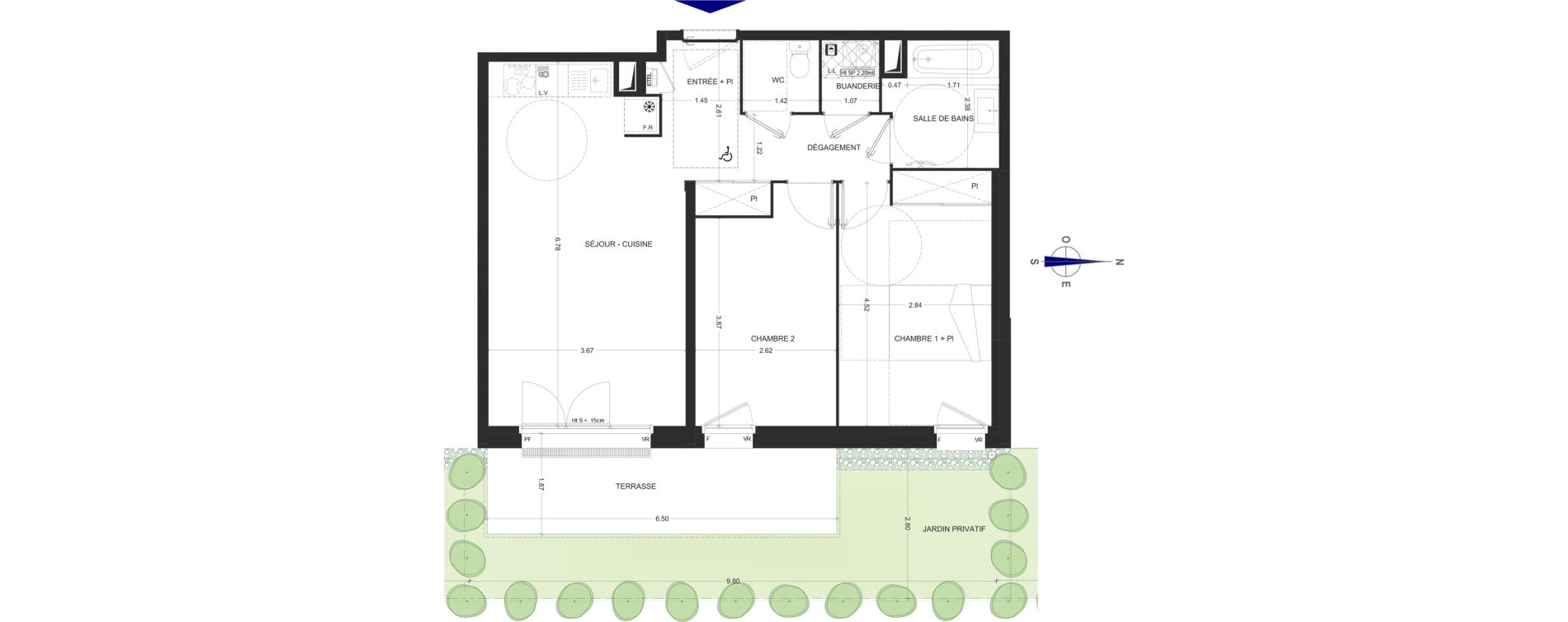 Appartement T3 de 63,28 m2 &agrave; Charvonnex Centre