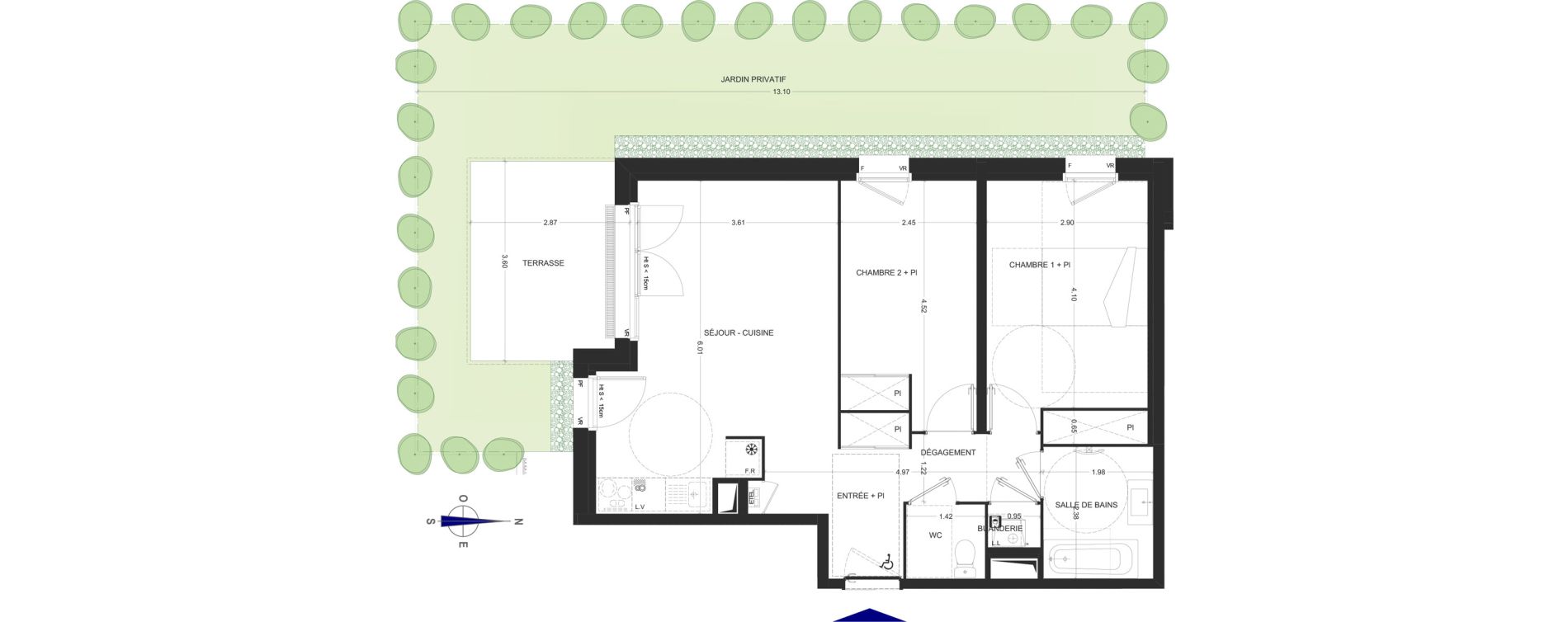 Appartement T3 de 63,47 m2 &agrave; Charvonnex Centre