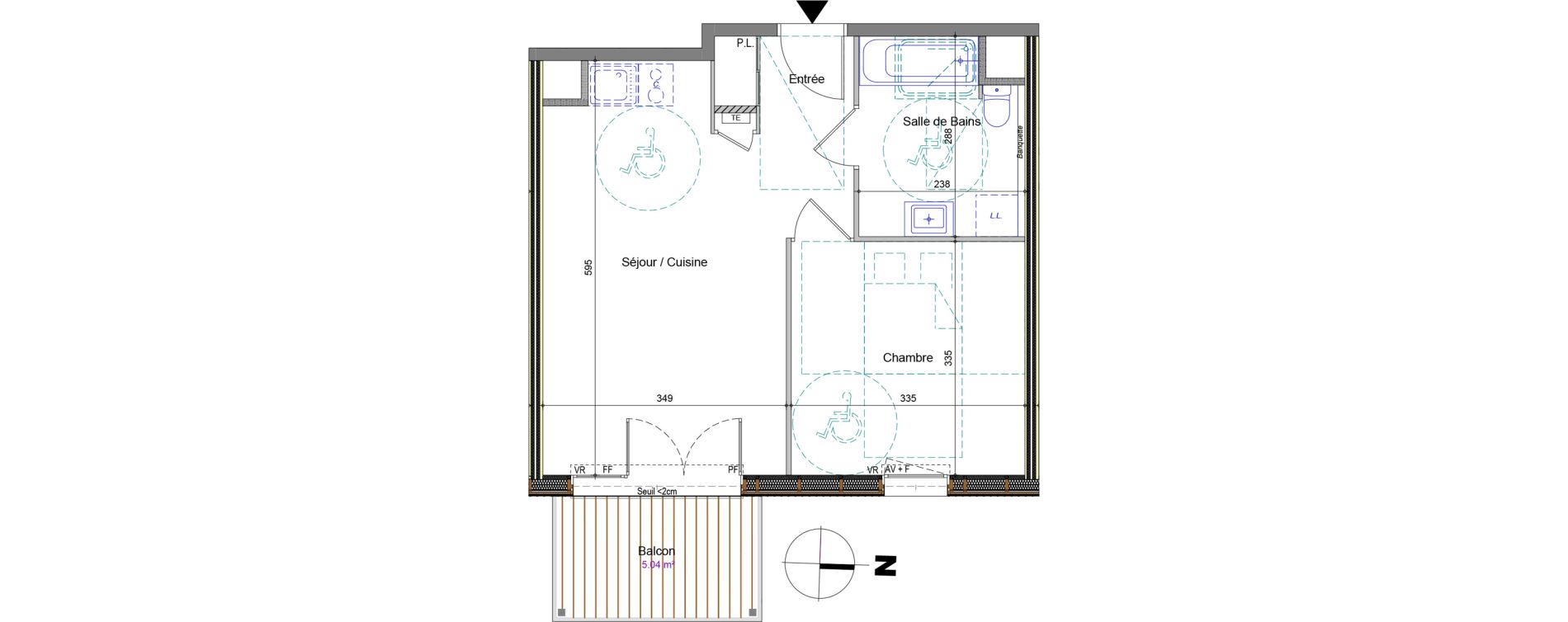 Appartement T2 de 40,75 m2 &agrave; Ch&acirc;tillon-Sur-Cluses Centre