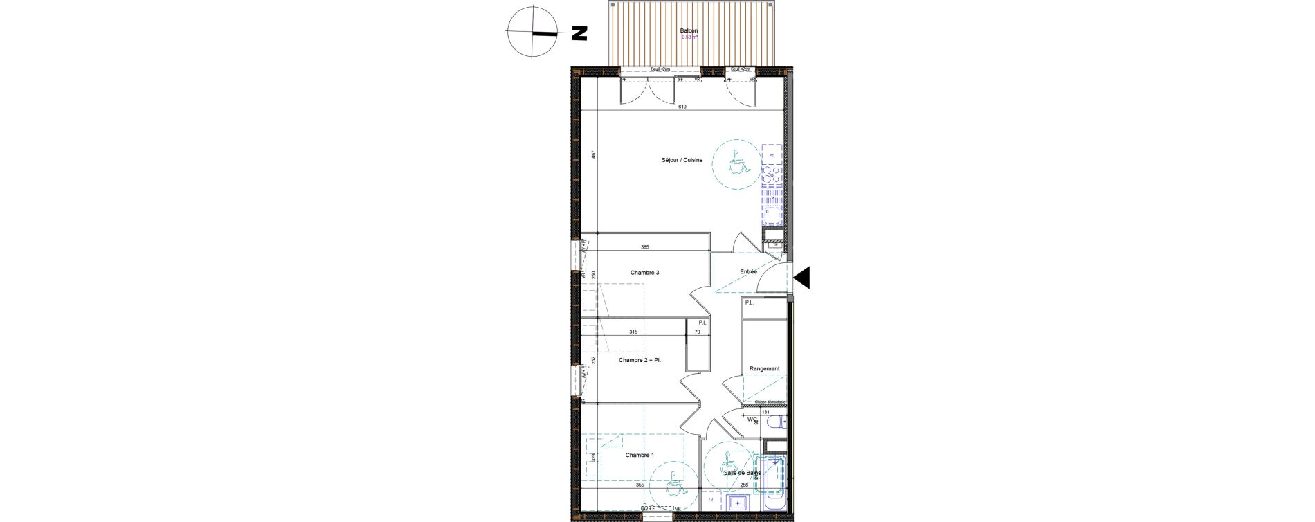 Appartement T4 de 77,81 m2 &agrave; Ch&acirc;tillon-Sur-Cluses Centre