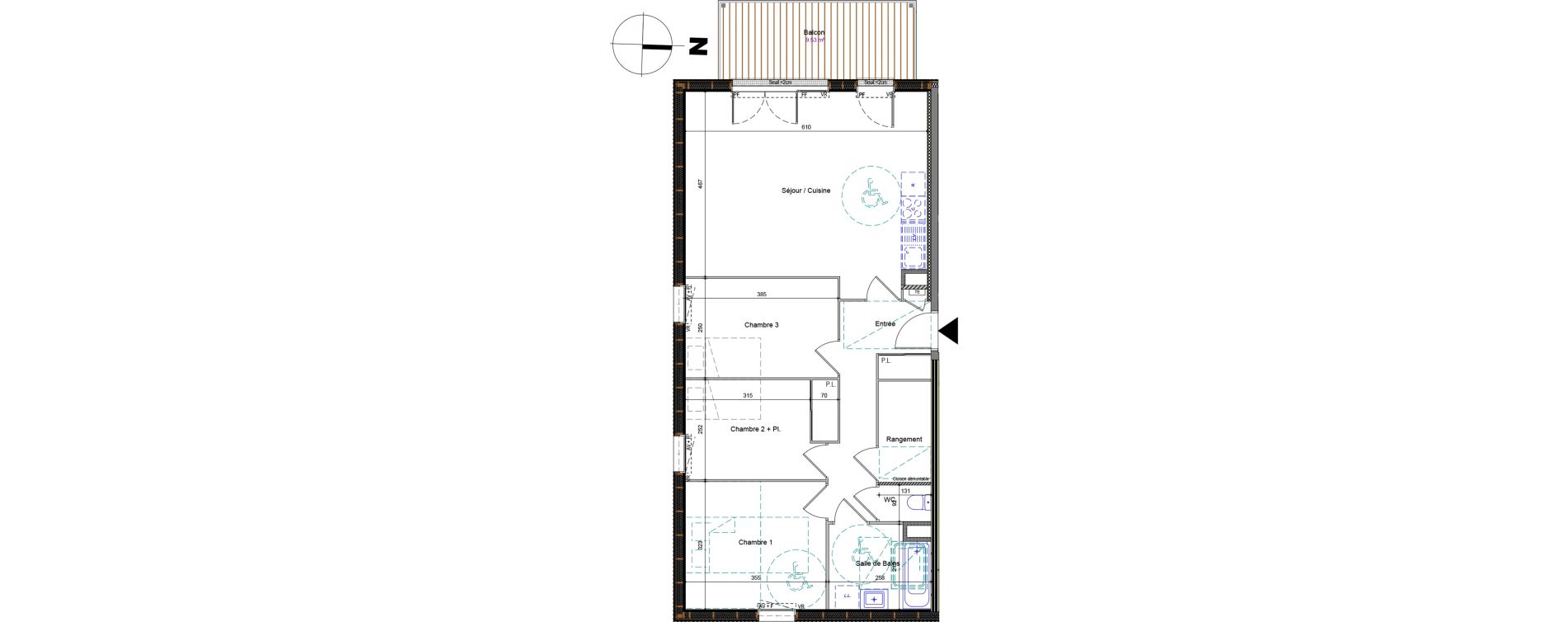 Appartement T4 de 77,81 m2 &agrave; Ch&acirc;tillon-Sur-Cluses Centre