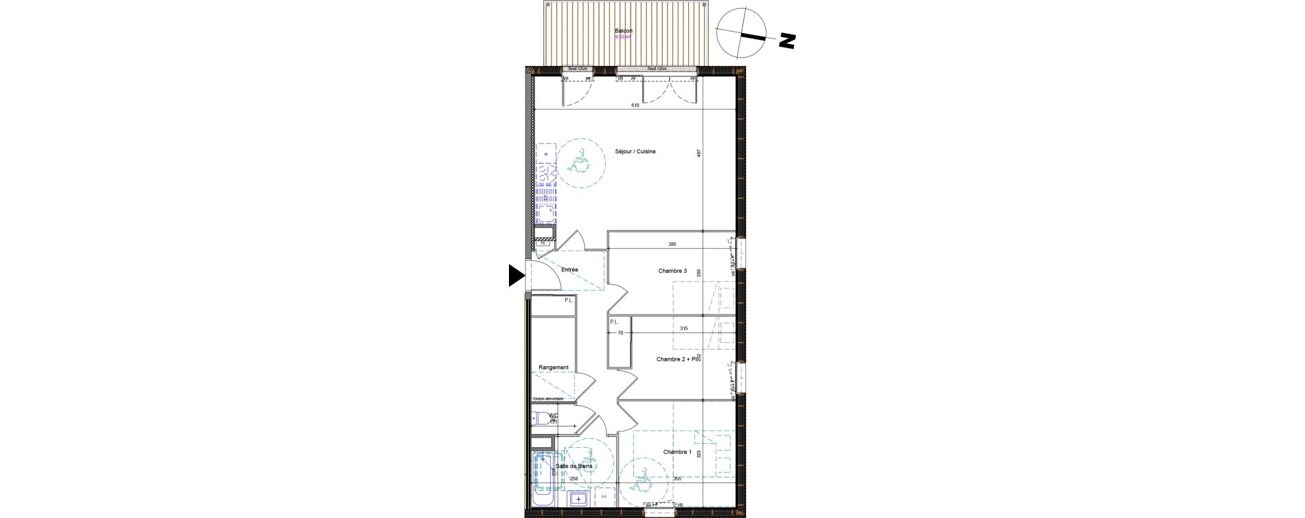 Appartement T4 de 77,81 m2 &agrave; Ch&acirc;tillon-Sur-Cluses Centre