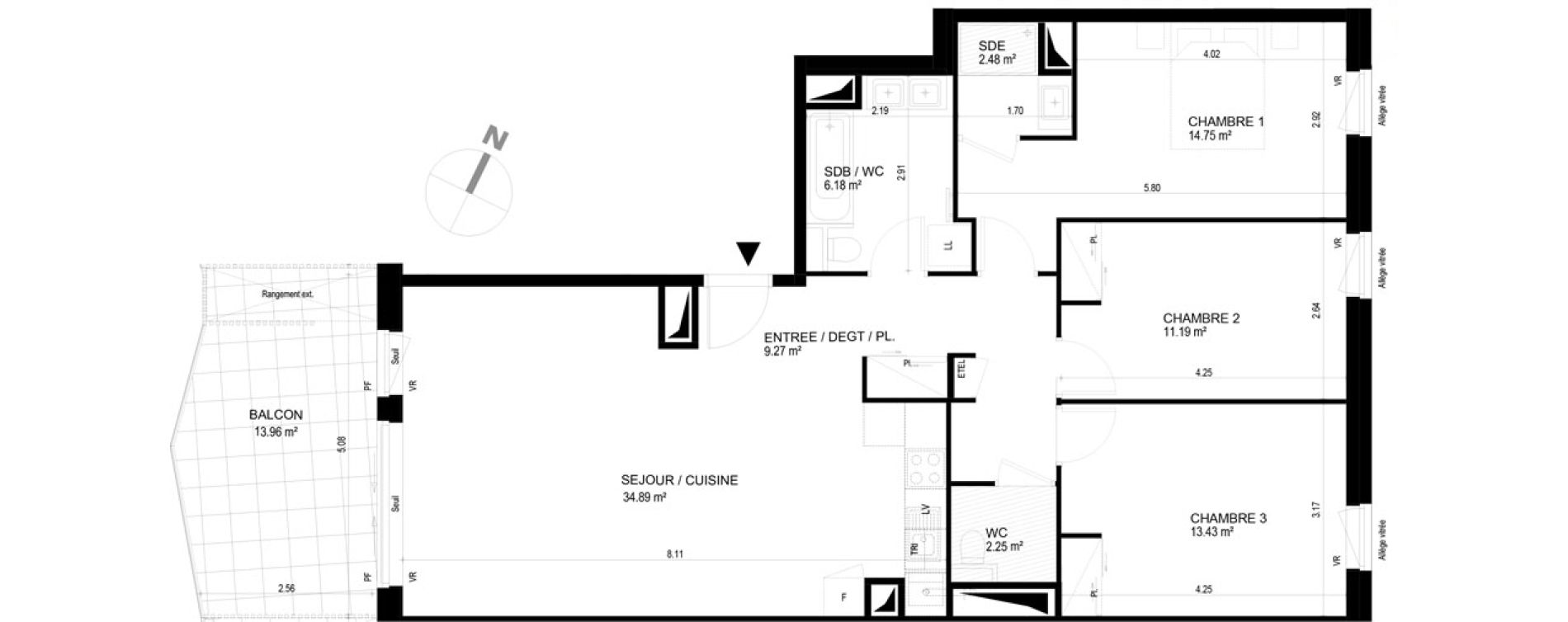 Appartement T4 de 93,10 m2 &agrave; Chavanod Centre