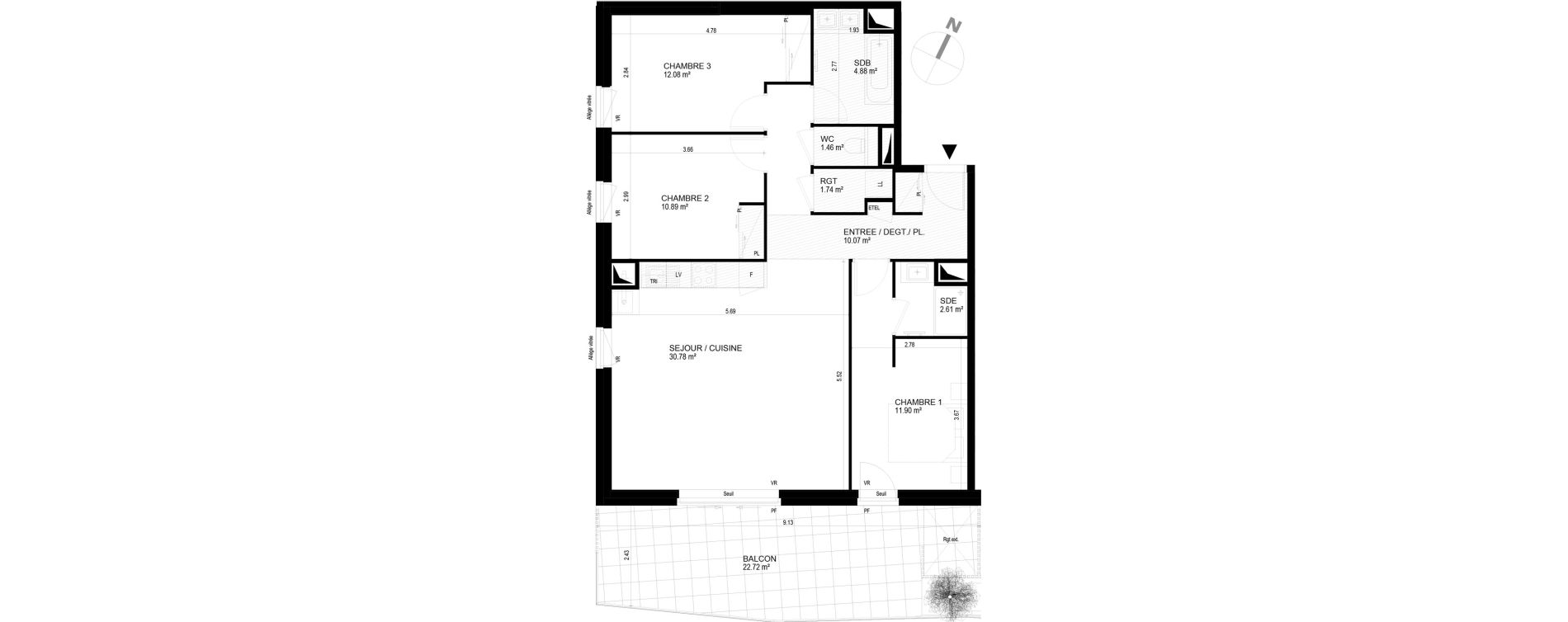 Appartement T4 de 86,45 m2 &agrave; Chavanod Centre