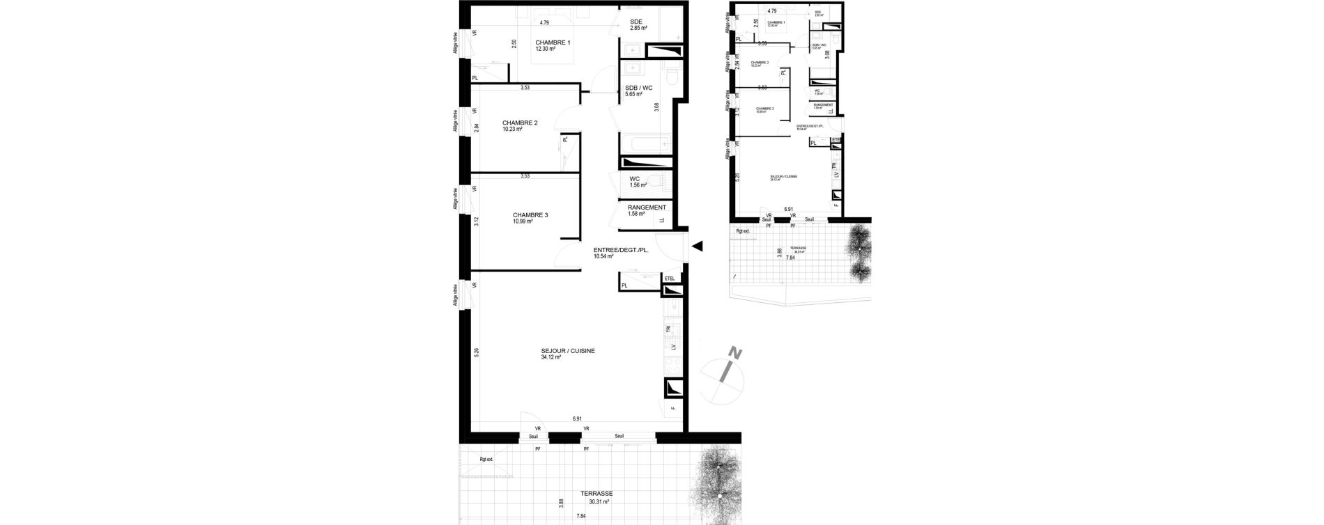 Appartement T4 de 89,85 m2 à Chavanod Centre