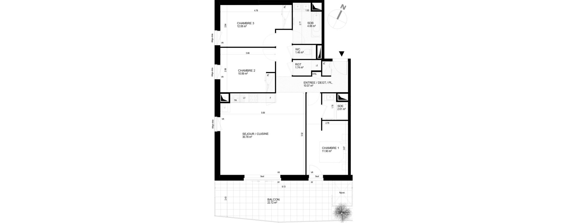 Appartement T4 de 86,45 m2 &agrave; Chavanod Centre