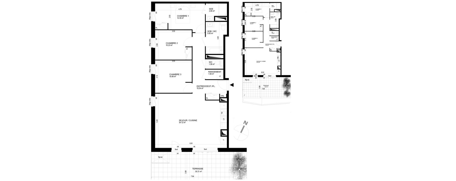 Appartement T4 de 89,85 m2 &agrave; Chavanod Centre