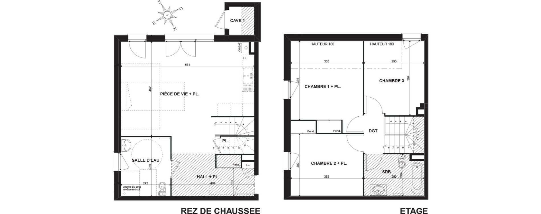 Duplex T4 de 90,23 m2 &agrave; Chens-Sur-L&eacute;man Centre