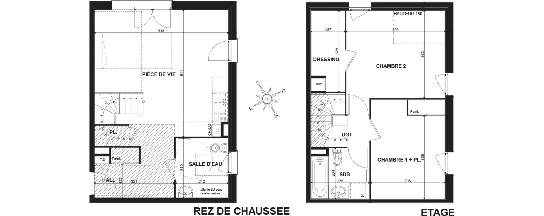 Duplex T3 de 73,56 m2 &agrave; Chens-Sur-L&eacute;man Centre