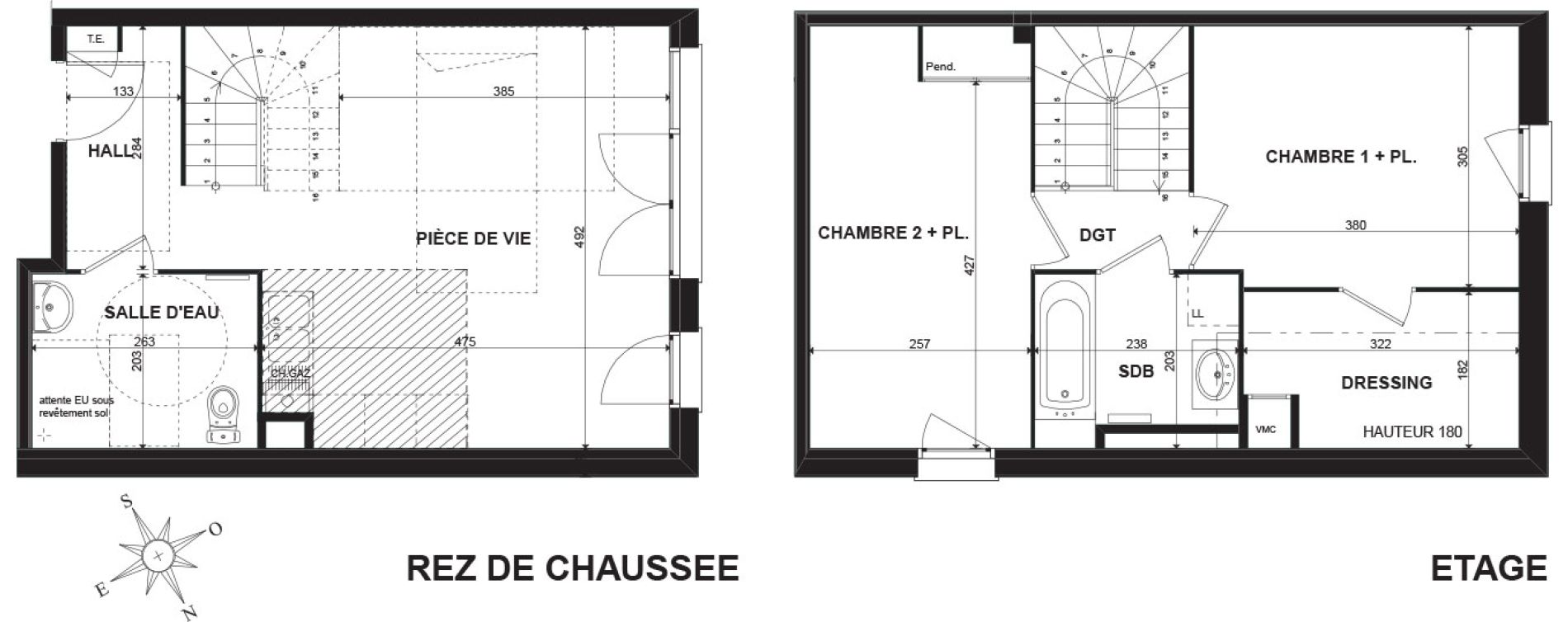 Duplex T3 de 66,98 m2 &agrave; Chens-Sur-L&eacute;man Centre