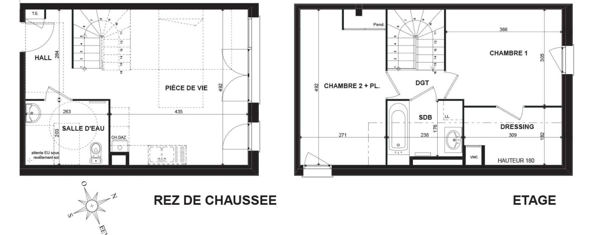 Duplex T3 de 67,79 m2 &agrave; Chens-Sur-L&eacute;man Centre